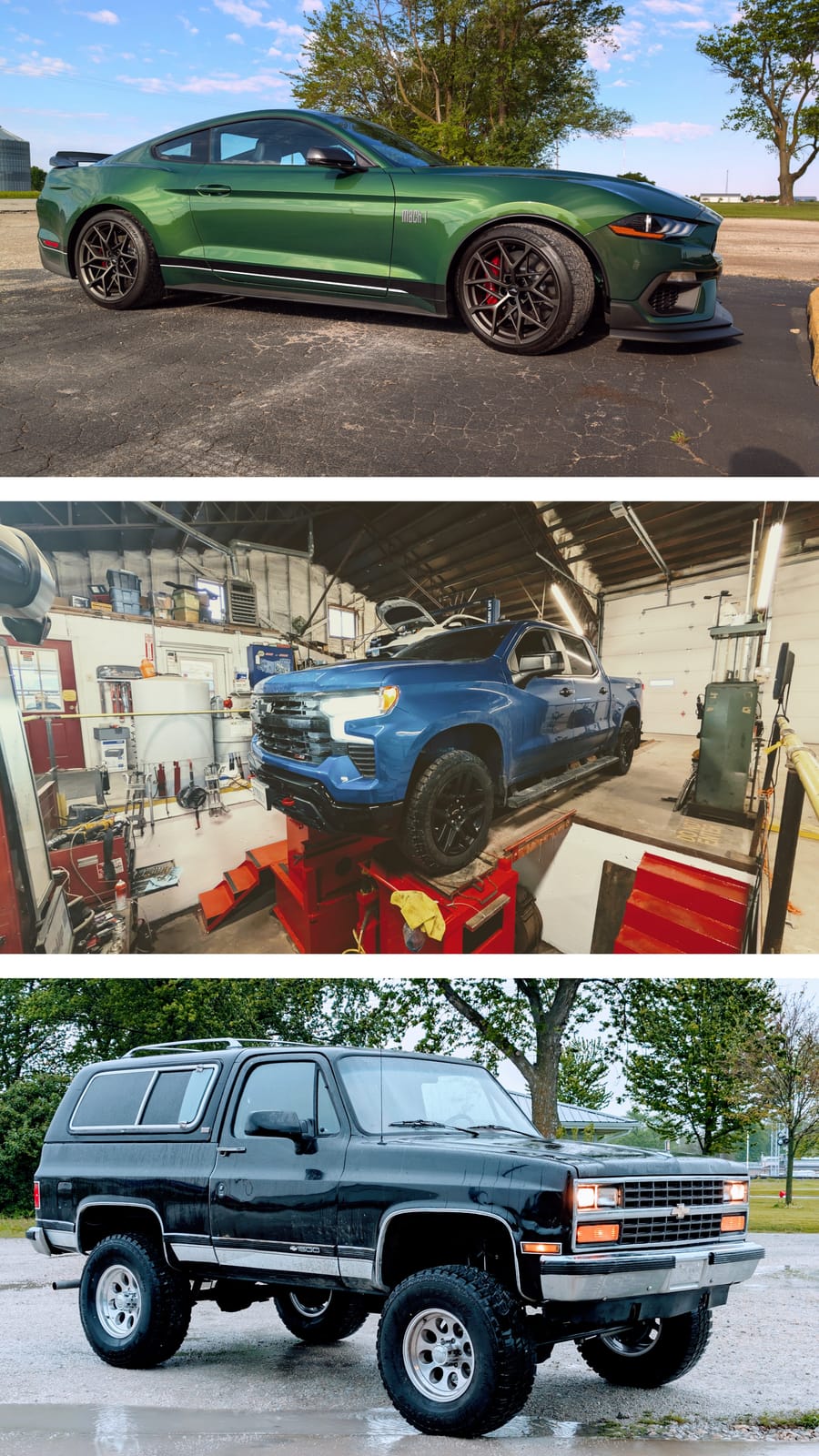 Collage of vehicles serviced at Gray's
